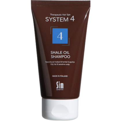 Sim System4 4 Shale Oil Shampoo ylirasvoittuvalle herkälle hiuspohjalle 75 ml (matkakoko)
