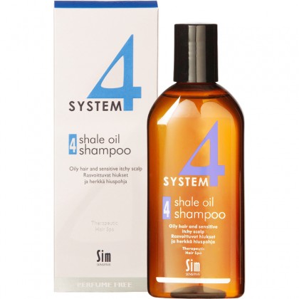 Sim System 4, Shale Oil Shampoo 4 - erikoisshampoo herkän, kutiavan hiuspohjan hoitoon 215 ml