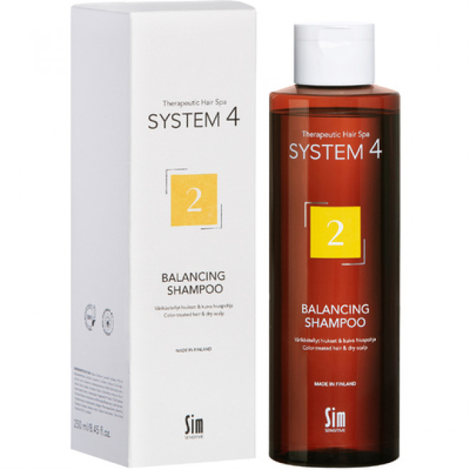 Sim System4  2 Balancing Shampoo - hiusväriä suojaava terapeuttinen shampoo kuivalle hiuspohjalle 250 ml