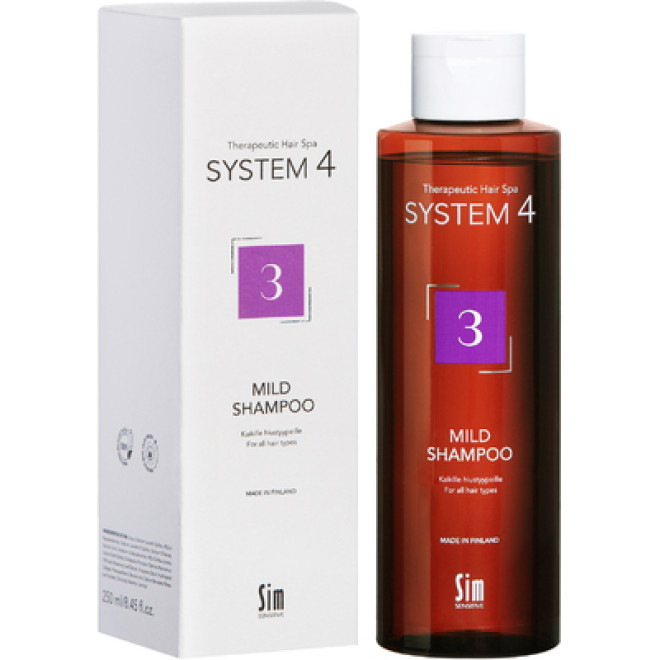 Sim System4 3Mild Shampoo - mieto erikoisshampoo hilseen ehkäisyyn 250 ml